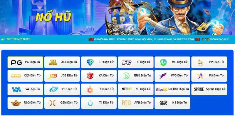 FBET casino cung cấp game nổ hũ với hàng chục đối tác lớn