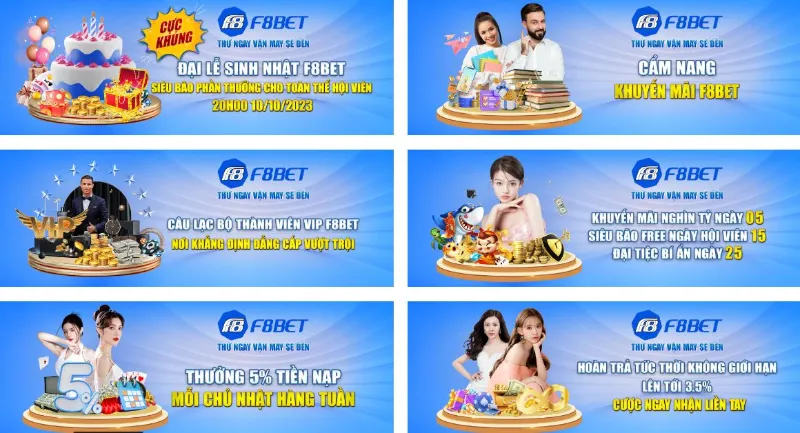 Giải trí tại F8BET nhận được nhiều khuyến mãi